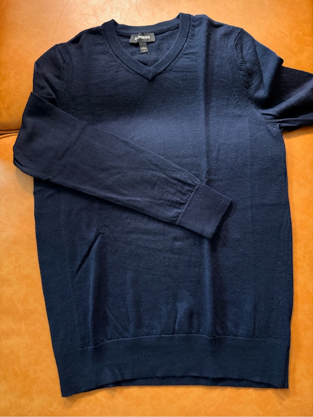 Express Men's Dark Navy V-Neck Sweater